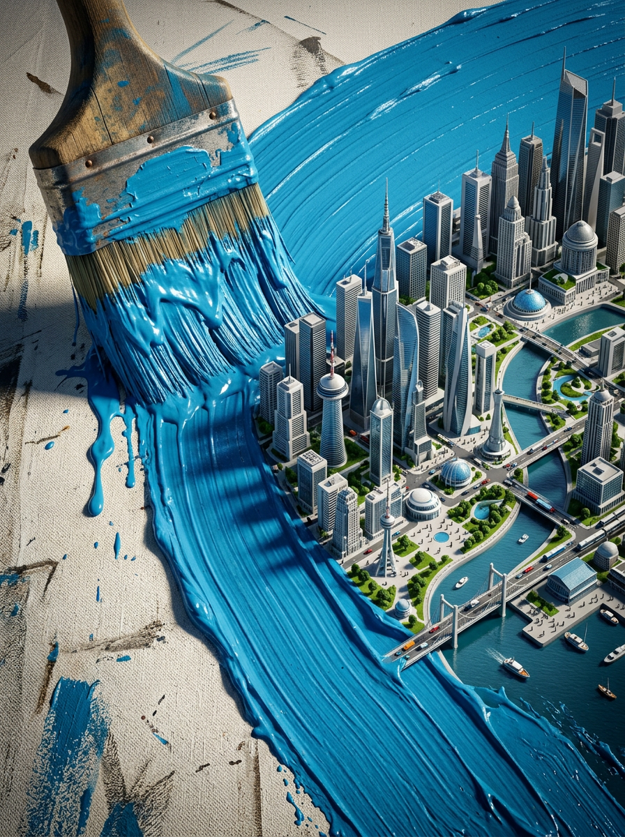 Місто мазками пензля — приклад 1