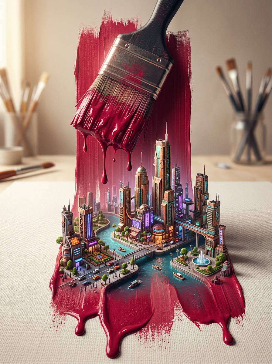 Місто мазками пензля — приклад 3