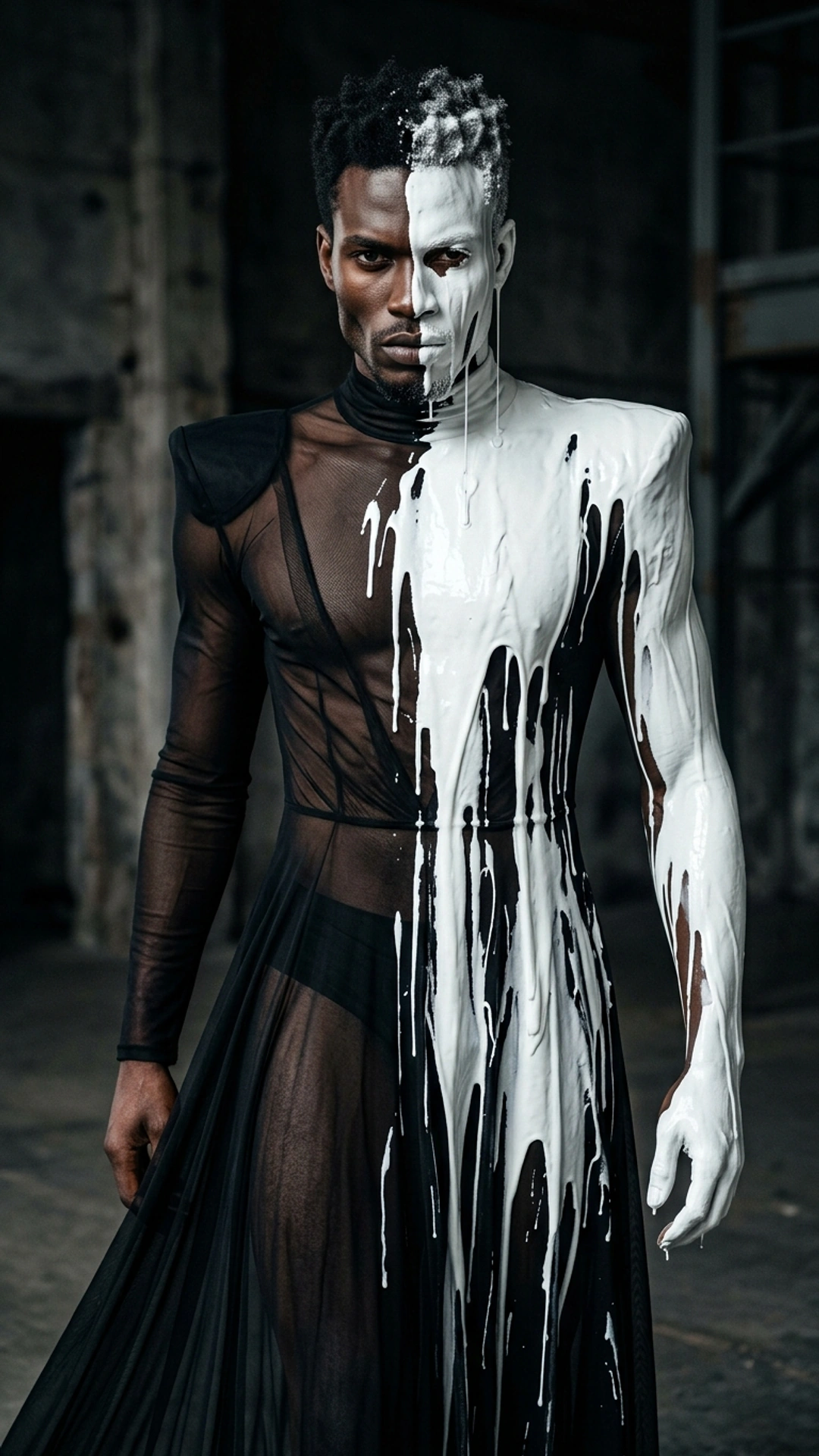 Fashion-портрет з потоками фарби — приклад 2