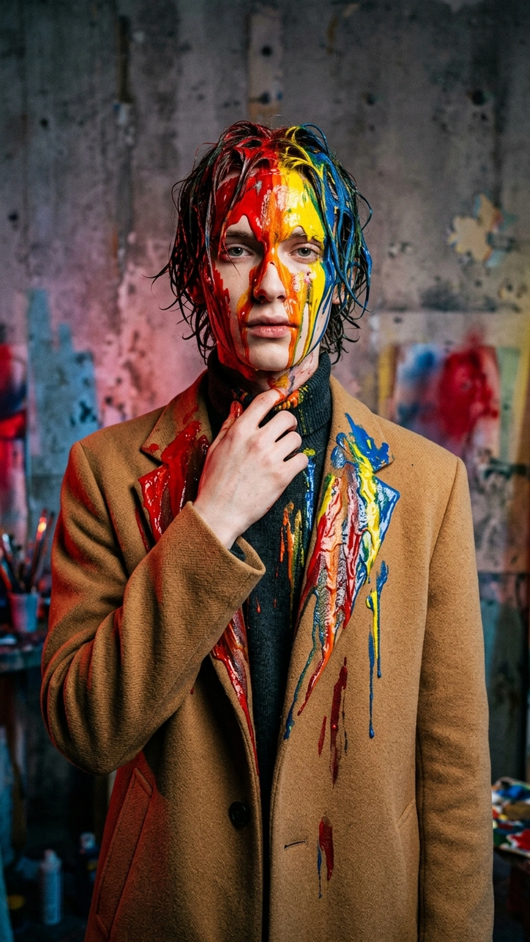 Fashion-портрет з потоками фарби — приклад 4