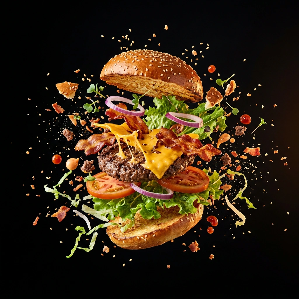 Левітація їжі з вибухом — приклад 1